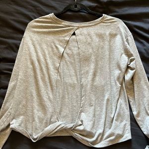 Forever 21 Backless Gray Loose Long Sleeve Top